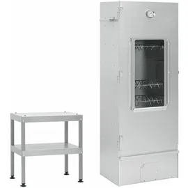 vidaXL Räucherofen mit Tisch silber