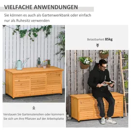 Outsunny Gartenbox, Kissenbox, Aufbewahrungsbox, Aufbewahrungsbox, Gartentruhe mit Stauraum gelb