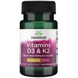 Swanson Swanson, Vitamins D3 & K2, 60 Kapseln