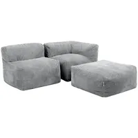 Icon beanbags icon Sitzsack-Sofa, Grau, Textil, 3-Sitzer, 500x68x100 cm,
