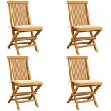 vidaXL Gartenstuhl 50 x 114,2 x 34,5 cm creme 4 St.