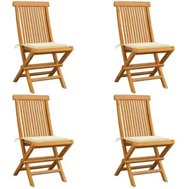 vidaXL Gartenstuhl 50 x 114,2 x 34,5 cm creme 4 St.
