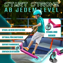 Kesser KESSER® Stunt Scooter X-Limit-Pro 360° Lenkung Funscooter Stuntscooter mit Ständer ABEC 9 Kugellagern, 110 mm PolyurethanRäder , Kickscooter Tretroller Cityroller Trick Roller für Kinder Erwachsene