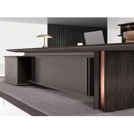 aea Eckschreibtisch Büro Einrichtung Chef Zimmer Möbel Design Schreibtische Möbel - Dunkelbraun