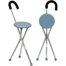 Mobiclinic Gehstock mit Sitz Gloria bis 90 kg faltbar Aluminium grau