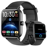 Tensky Smartwatch Herren Damen mit Telefonfunktion 1.8" Fitnessuhr mit Alexa, Herzfrequenz SpO2 Stress Schlafmonitor Smartwatch, 110 Sportmodi IP68 Wasserdicht Schrittzähler Uhr Herren für Android iOS