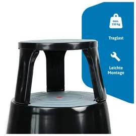 Dönges Rollhocker, Metall, schwarz