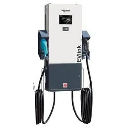Schneider Electric EVD1S24THB Schnelle Ladestation, EVlink, DC-Schnellladegerät, 24 kW, SAE-CCS/CHAdeMO-Steckverbinder, Wandmontage