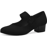 Jana Damen Pumps mit Riemen mit Klettverschluss Vegan, Schwarz