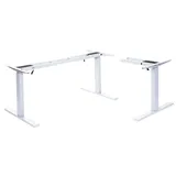 Mendler Gestell HWC-D40, variables Tischgestell für Eck-Schreibtisch, elektrisch höhenverstellbar Memory 45kg - weiß