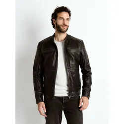 Lederjacke MUSTANG "31020180", Herren, Gr. XL, braun, Obermaterial: 100% Lammleder. Innenfutter: 100% Polyester. Fütterung: 100% Polyester. Ärmelfutter: 100% Polyester, ohne Bündchen, Jacken