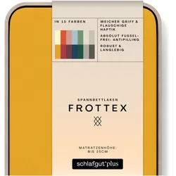 Spannbettlaken SCHLAFGUT "Frottex", gelb (gelb deep), B:180-200cm L:200cm, Frottee, Obermaterial: 75% Baumwolle, 25% Polyester, Laken, 100% Frottee