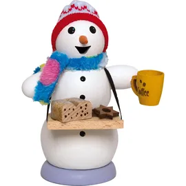 Drechslerei Kuhnert Räuchermann Schneemann 13 cm weiß