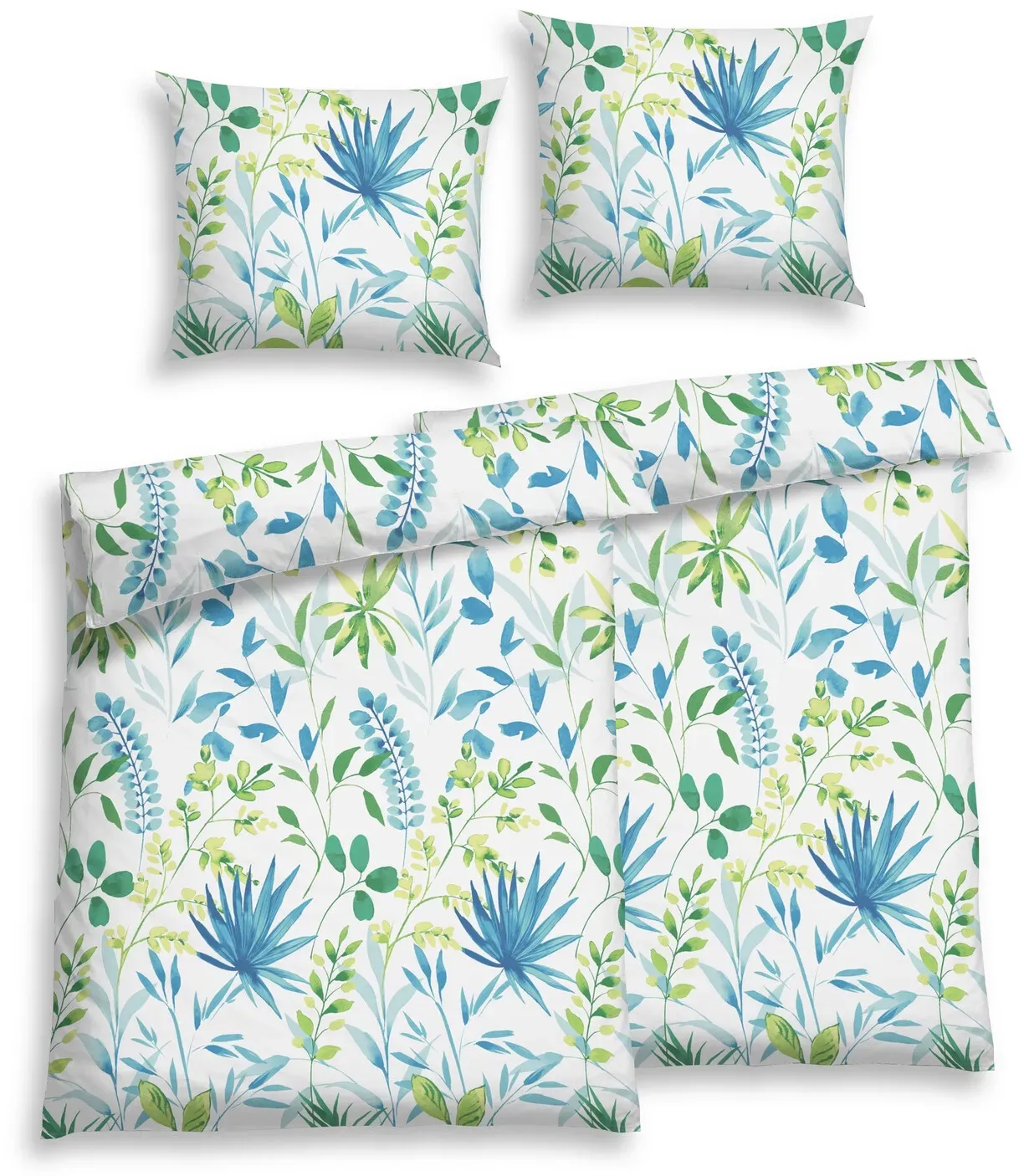 Florella Bettwäsche »Folio, Soft-Seersucker, 100 % Baumwolle« Florella blau-grün B/L: 140 cm x 200 cm