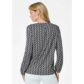 GOLDNER Elegantes Blusenshirt mit V-Ausschnitt grau 46