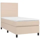 vidaXL Boxspringbett mit Matratze & LED Cappuccino-Braun 100x200cm