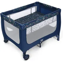 Costway 2 In 1 Reisebett & Laufstall Klappbar, 120 X 60cm Kinderbett, 2 Ebenen Babybett Mit Matratze Und Tragetasche Blau