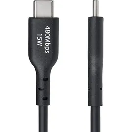 Startech StarTech.com 15cm USB-A auf USB-C Ladekabel, Laden & Synchronisieren, 3A, USB 2.0, TPE-Mantel, Schwarzes USB Schnellladekabel
