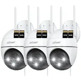 ieGeek Überwachungskamera 2K Überwachungskamera Aussen Kamera Überwachung Aussen Wlan IP (Aussen, AuBenbereich, außen, utdoor Kabel Außenkamera WiFi PTZ Outdoor Camera Dome Aussen kamera, 3-tlg., Videoüberwachung Kamera mit Farbige Nachtsicht Bewegungserkennung, 24/7 Aufnahme,& Ton und Lichtalarm)