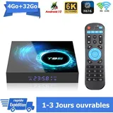 Boitier Android 10 TV-Box mit Dual-WLAN, Bluetooth 5.0, 4G + 32G, H616, 6K-Unterstützung für Netflix und Google Play Store, 2,4/5G Dual-WLAN