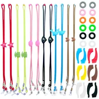 CKANDAY 12 Stück Kinder Brillenband, mit 12 Paar Silikon-Ohrgriffhalter, verstellbare Anti-Rutsch-Brillenhalter-Haken für Sport-Sonnenbrillen Jungen Mädchen