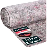 KOTARBAU® Malervlies 1 x 10 m Abdeckfolie Maler 220gr/m2 Abdeckvlies mit Durchsickerungsschutz HDPE Filzrolle Malerzubehör Abdeckflies Rolle