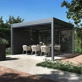BellaVista Sichtschutzelement für Pergola Pavillon mit Lamellen Dach Oasis anthrazit