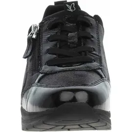 CAPRICE Damen Sneaker mit Reißverschluss Bequem, Schwarz 36 EU