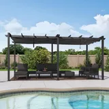 Purple Leaf - Pergola Doppelter oberer Rahmen Metall Garten Pavillon Pergola 3 x 6 m Wasserdicht Stabil Winterfest, Gartenpavillon Mit Sonnenschutz ü