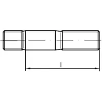 Industrial Quality Supplies DIN 939 Stiftschraube, Einschraubende 1,25 d,