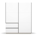RAUCH Möbel Sevilla Weiß, Griffleisten graumetallic, 2-türig, inkl. 2 Kleiderstangen, 2 Einlegeböden BxHxT 175x210x59 cm