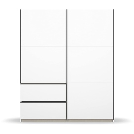 RAUCH Möbel Sevilla Weiß, Griffleisten graumetallic, 2-türig, inkl. 2 Kleiderstangen, 2 Einlegeböden BxHxT 175x210x59 cm