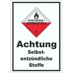 Aufkleber Selbstentzündliche Stoffe Spotaneously Combustible A0 (841x1189mm)