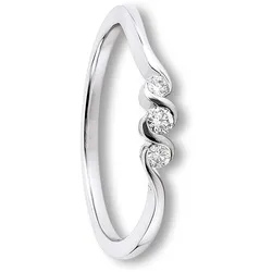 Diamantring ONE ELEMENT "0.1 ct Diamant Brillant Ring aus 585 Weißgold" Gr. 56, silber, Fingerringe, Damen, 56,mit Diamant, Weißgold 585-Diamanten, Weißgold 585, Diamanten, Damen Gold Schmuck