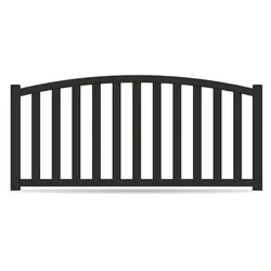 Zaun, Aluminium, Tiefschwarz RAL 9005, Modell Essen, flexible Befestigungssysteme, Zaunelement individuell konfigurierbar