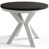 Alpi-Möbel Esszimmertisch, Schwarz, Weiß, Holzwerkstoff, Rund, X-Form, 120x76x120 cm, Esszimmer, Tische, Esstische
