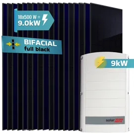 sunniva 9.0 kW Bifacial 500 W inkl. SolarEdge SE9K Wechselrichter