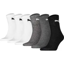 Puma Short Crew Tennissocken 6er Pack Weiß/Grau 39-42
