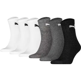 Puma Short Crew Tennissocken 6er Pack Weiß/Grau 39-42