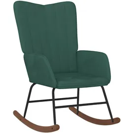 vidaXL Schaukelstuhl Samt 65 x 67 x 0 cm Dunkelgrün