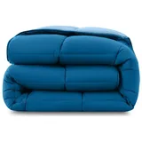 Wometo Steppbett Bettdecke Wende-Design ca. 135x200 cm – dunkelblau & blau – buntes Ganzjahres Steppbett (Sommer und Winter) I farbig und ohne extra Bezug