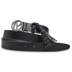 Pepe Jeans für Damen. PL020851 Athenas Ledergürtel Schwarz (M), Lässig, Nachhaltig