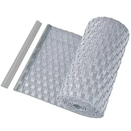 Haga Sichtschutzstreifen 255 x 19 cm silbergrau Rattan