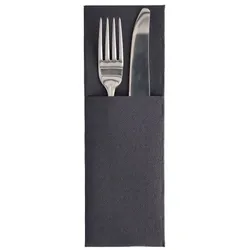 50 Servietten `ROYAL Collection` 48 cm x 30 cm schwarz mit Besteckfalz