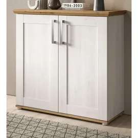 inn.furn Kommode Sideboard 95 x 92 cm Weiß / Naturbelassen