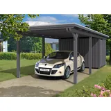 SKANHOLZ Skan Holz Einzelcarport Leimholz Schiefergrau 354 cm x 846 cm