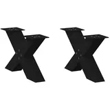 vidaXL Couchtischbeine X-Form 2 Stk. Schwarz 60x(30-31) cm Stahl
