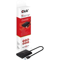 Club 3D USB A auf DisplayPort? 1.2 Dual Monitor 4K 60H USB A Stecker auf 2X DisplayPort Buchse schwarz