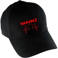 Multifanshop Baseballcap - Mainz - Herzschlag - Druck rot