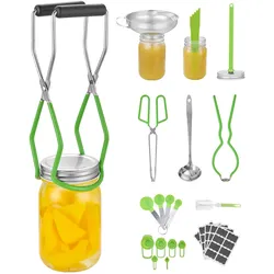 VEVOR 9-teiliges Einmachset Einmachzubehör-Starter-Set Edelstahl im Wasserbad